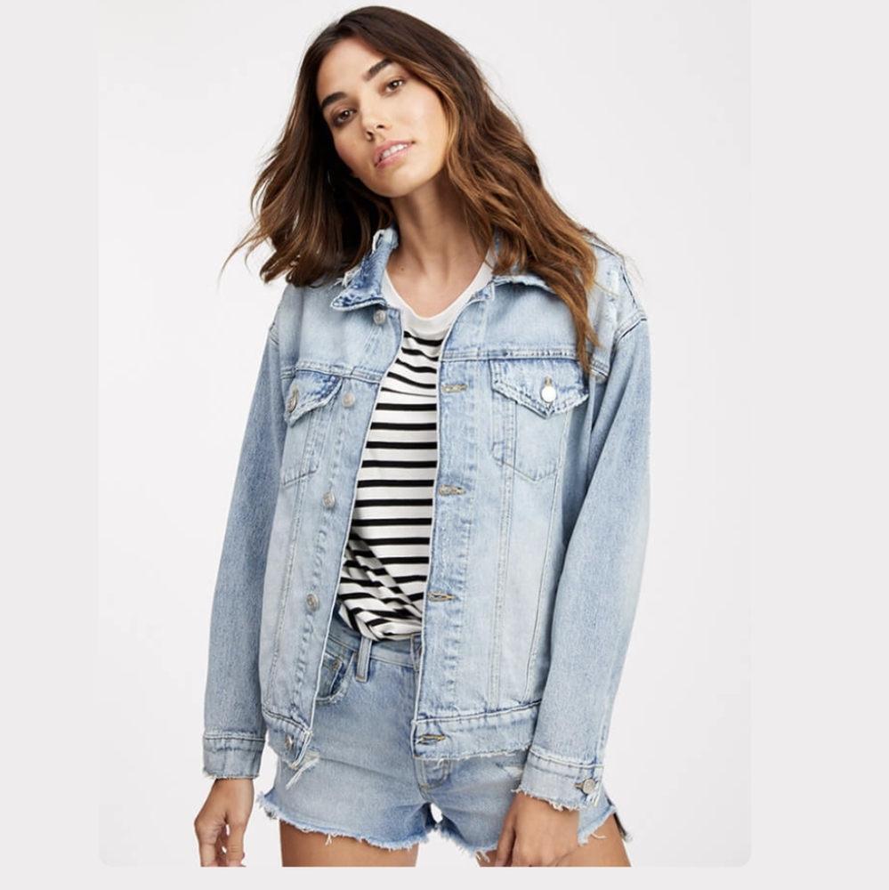 NWT Socialite "Brooklyn" Denim Oversized Denim Jacket, Medium